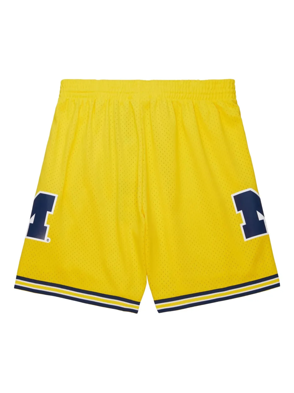 Mitchell & Ness 1991 Michigan 'M' logo shorts Geel