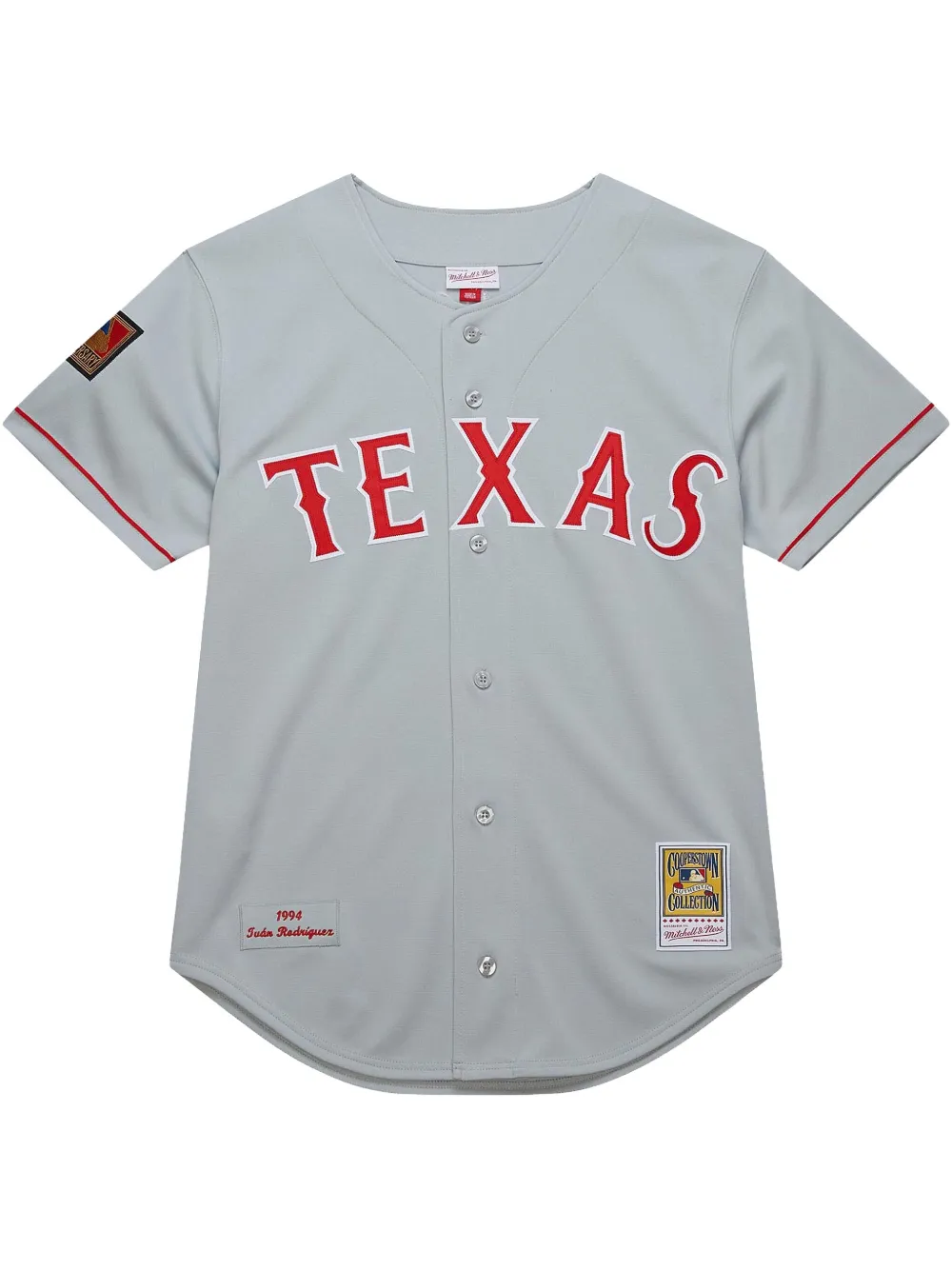 Mitchell & Ness MLB Rangers 1994 Ivan Rodriguez "Rangers" ジャージ - グレー Mitchell & Ness MLB Rangers 1994 Ivan Rodriguez "Rangers" ジャージ - グレー