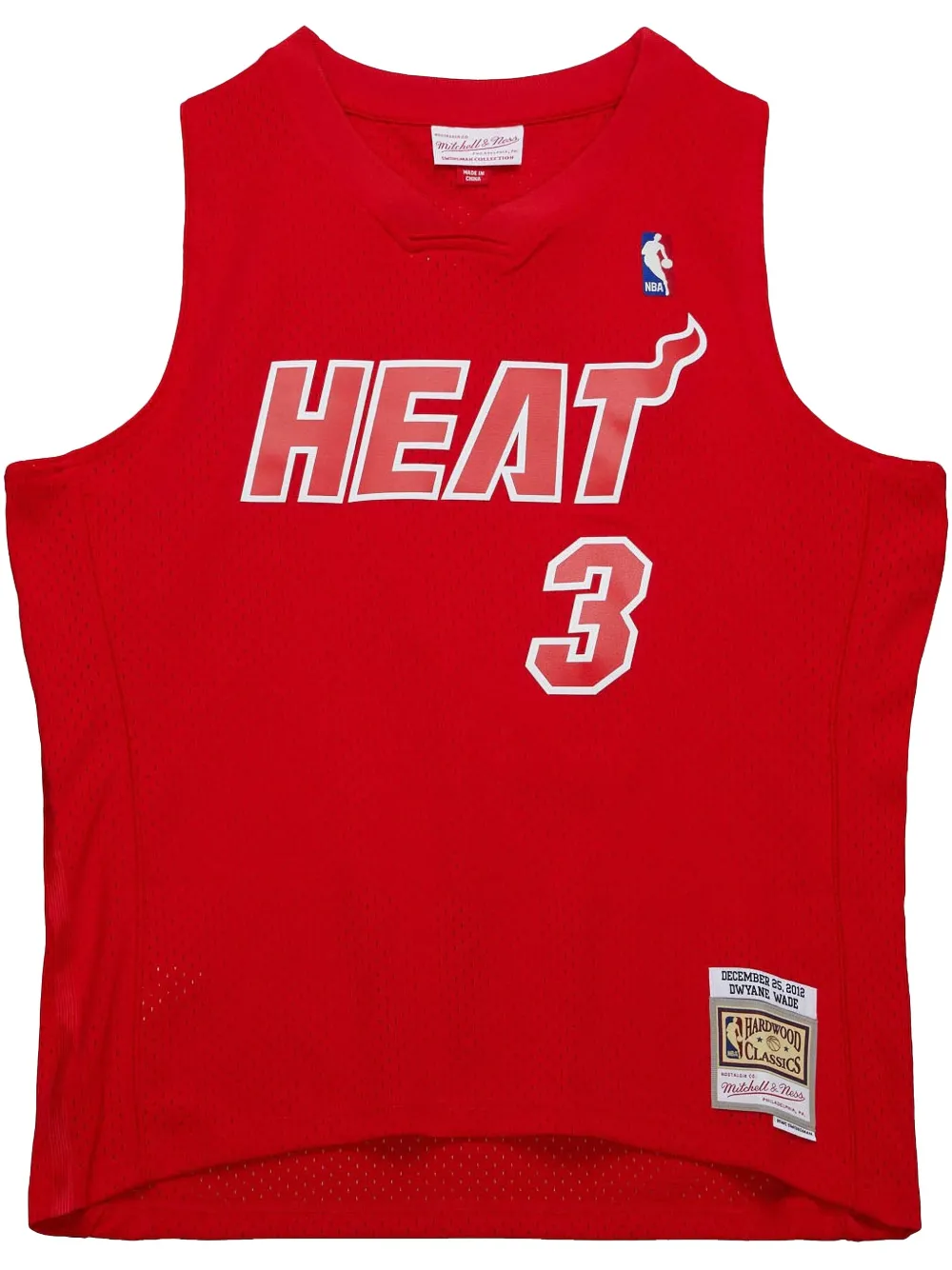 Mitchell & Ness 2012 Hardwood Classics Dwyane Wade Red Miami Heat Christmas Day "Scarlet" swingman jersey | Red | Image 1