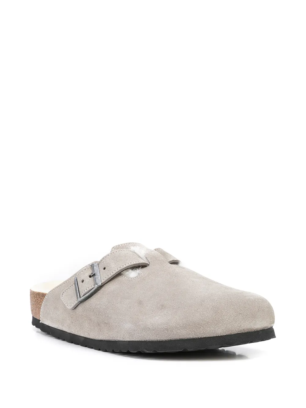 Birkenstock Boston Shearling "Suede Stone Coin"