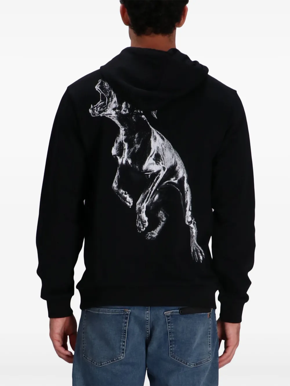 HUGO Hoodie met logoprint Zwart