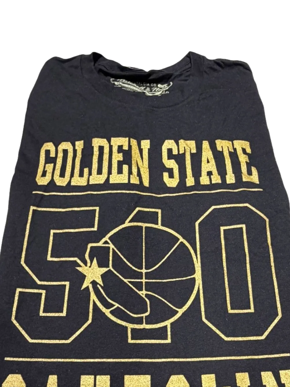 Mitchell & Ness NBA Golden State Warriors Oaktown Code T-shirt Zwart