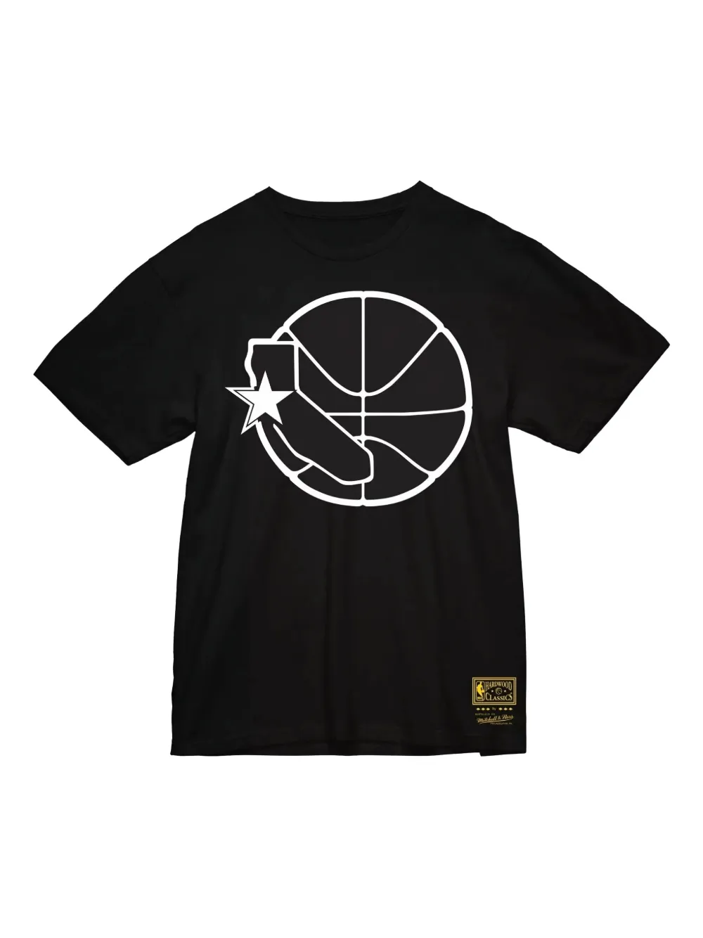Mitchell & Ness NBA Golden State Warriors Hardwood Classics "Black" t-shirt Zwart