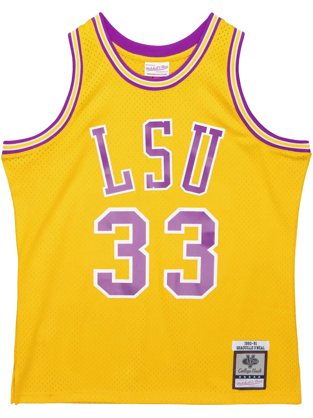 Mitchell & Ness 1990/91 Shaquille O'Neal LSU Tigers Swingman Player jersey | Yellow | Image 1