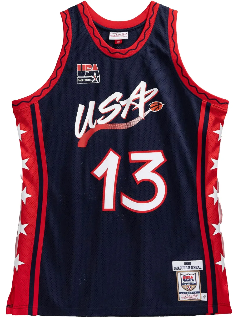 Mitchell & Ness オーセンティック "USA 1996 Shaquille O'Neal" ジャージ - ブルー Mitchell & Ness オーセンティック "USA 1996 Shaquille O'Neal" ジャージ - ブルー