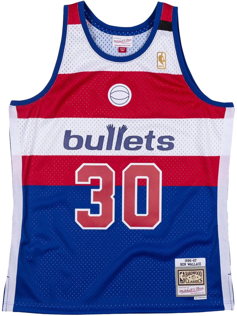 Mitchell & Ness maillot Ben Wallace Washington Bullets Authentic (1996-1997) | bleu | Image 1