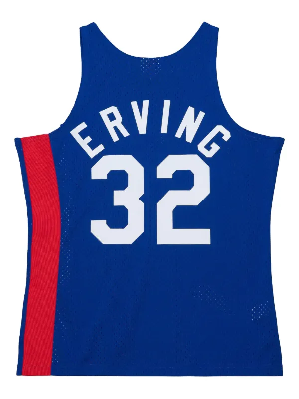 Mitchell Ness Haut NBA Dark 'Nets 1973 Julius Erving' Bleu