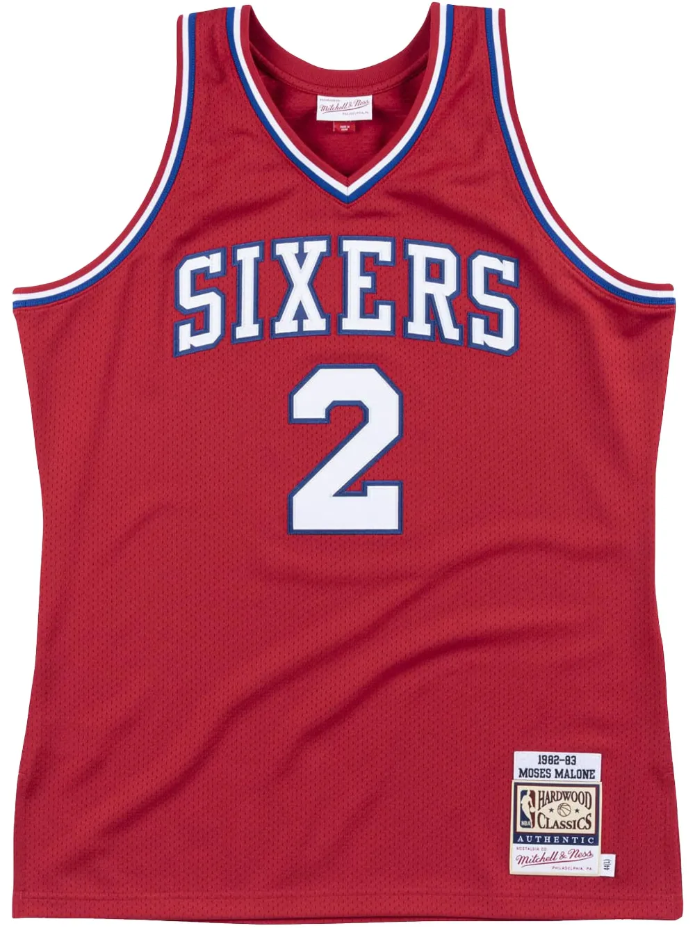 Mitchell & Ness suéter Authentic 79ers 1982 Moses Malone | rojo | Image 1
