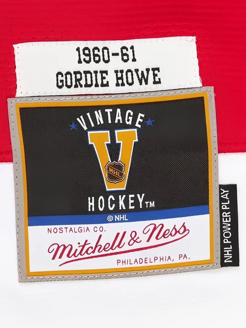 Mitchell & Ness 1960 61 Gordie Howe Detroit Red Wings Power Play "Scarlet" jersey Rood