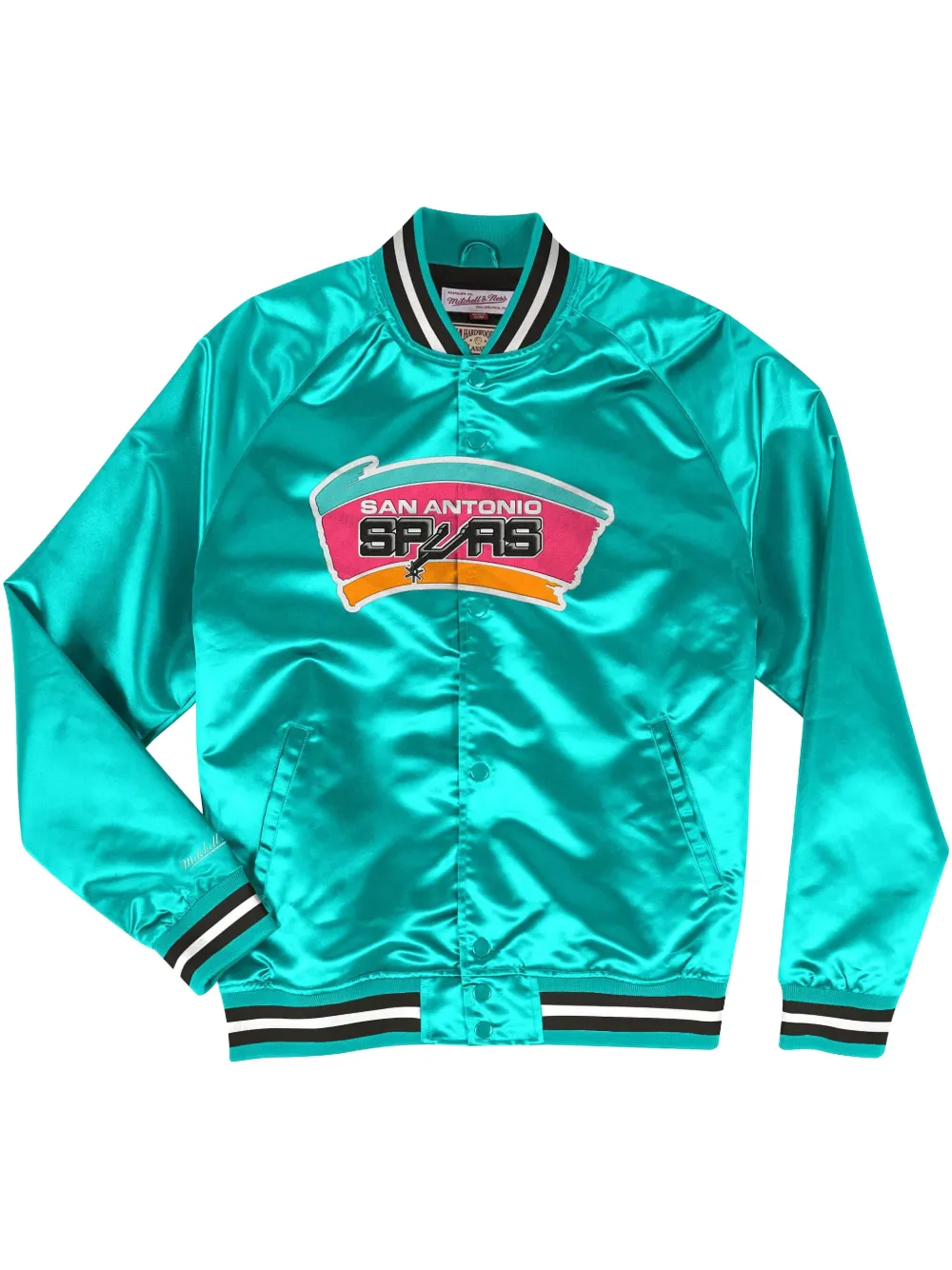 Mitchell & Ness NBA Spurs "Teal" satin jacket | Blue | Image 1