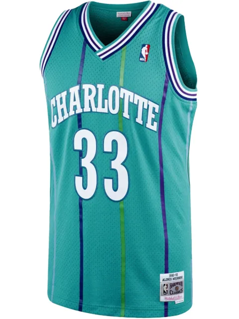 Mitchell & Ness jersey Authentic Road Hornets 1992 Alonzo Mourning Teal