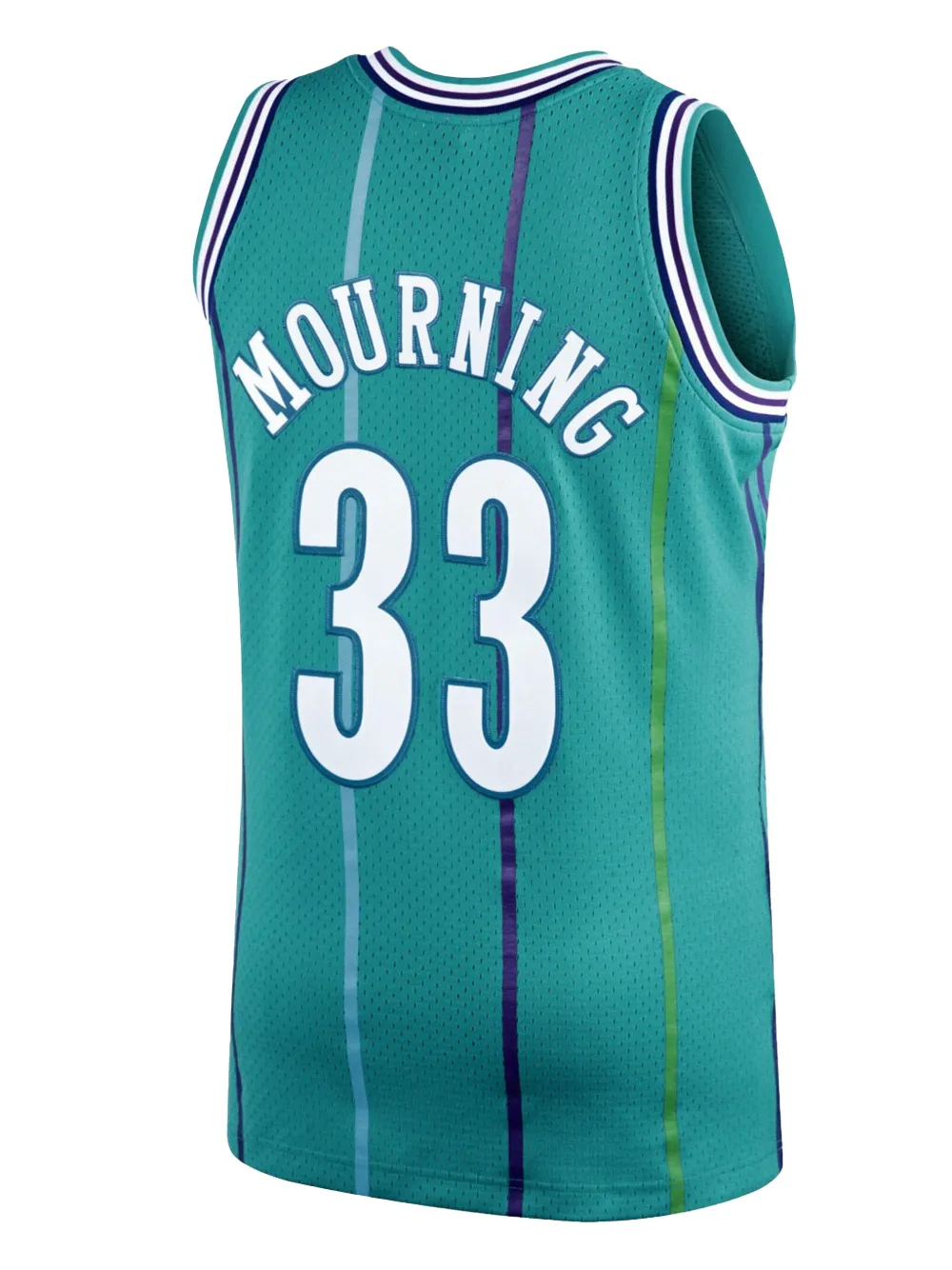 Mitchell & Ness Authentic Road Hornets 1992 Alonzo Mourning Teal jersey - Groen