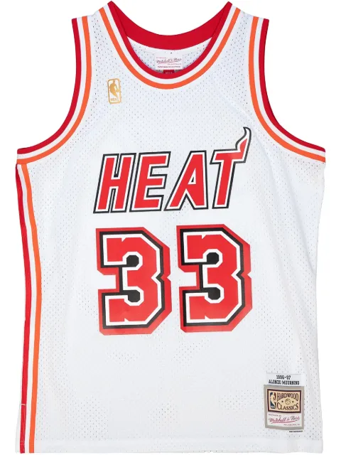 Mitchell & Ness 1996/97 Hardwood Classics Alonzo Mourning Miami Heat "White" Swingman Trikot