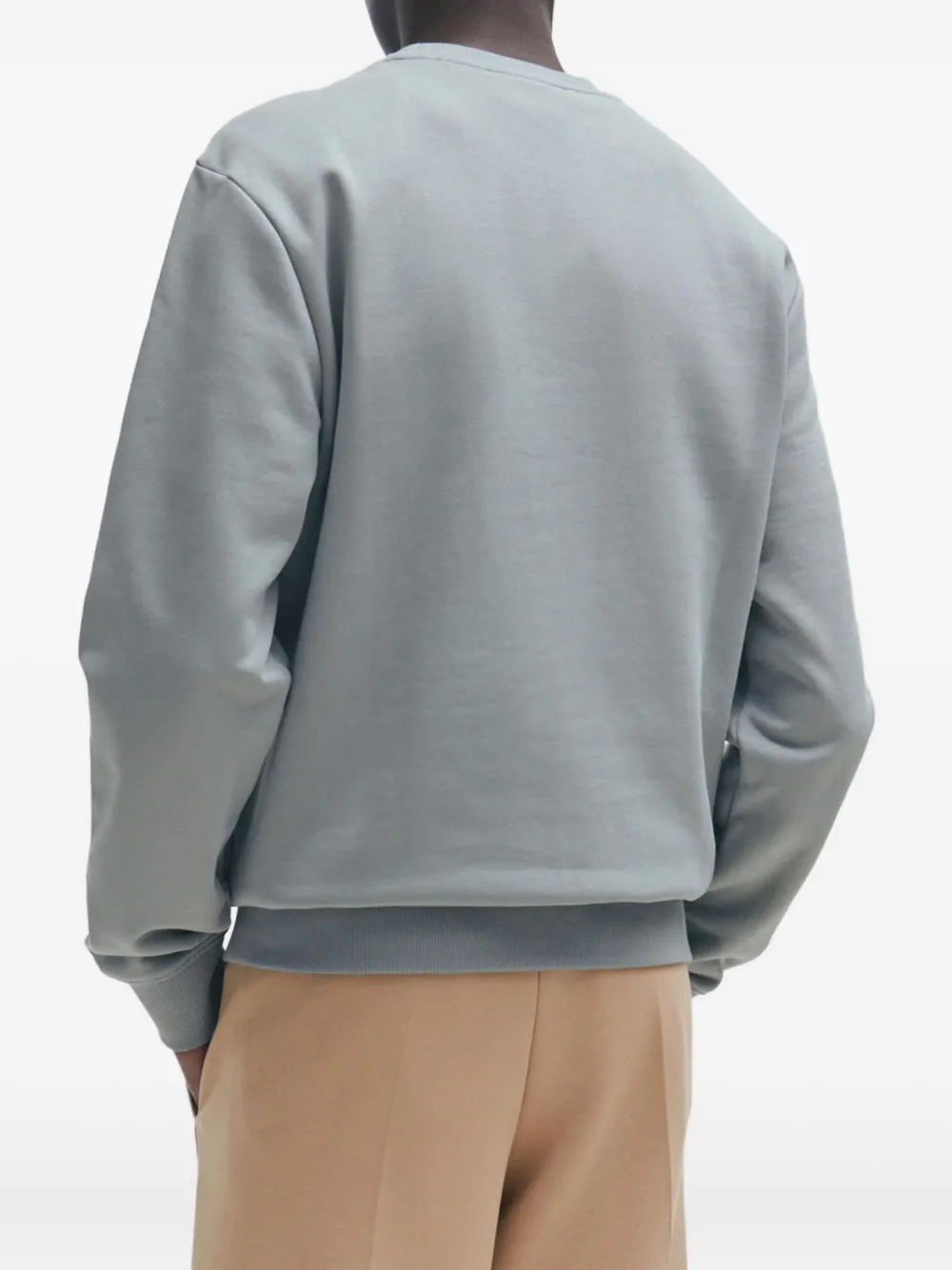 HUGO flame-logo cotton sweater Grijs