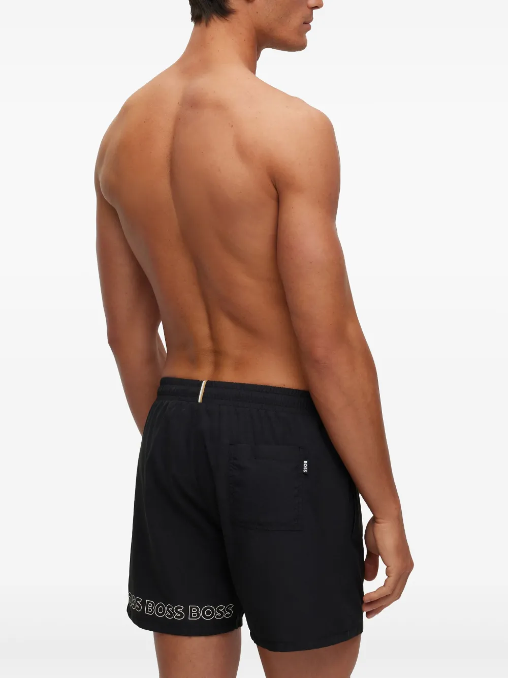 BOSS Zwembroek met logoprint Zwart
