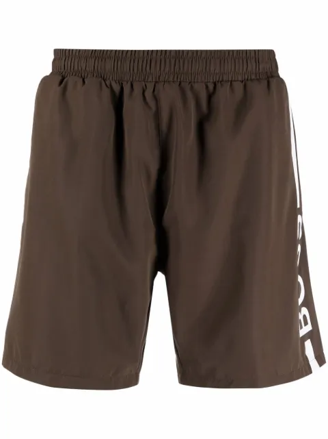 BOSS shorts de playa con logo estampado