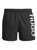 HUGO logo-detail swim trunks - Black