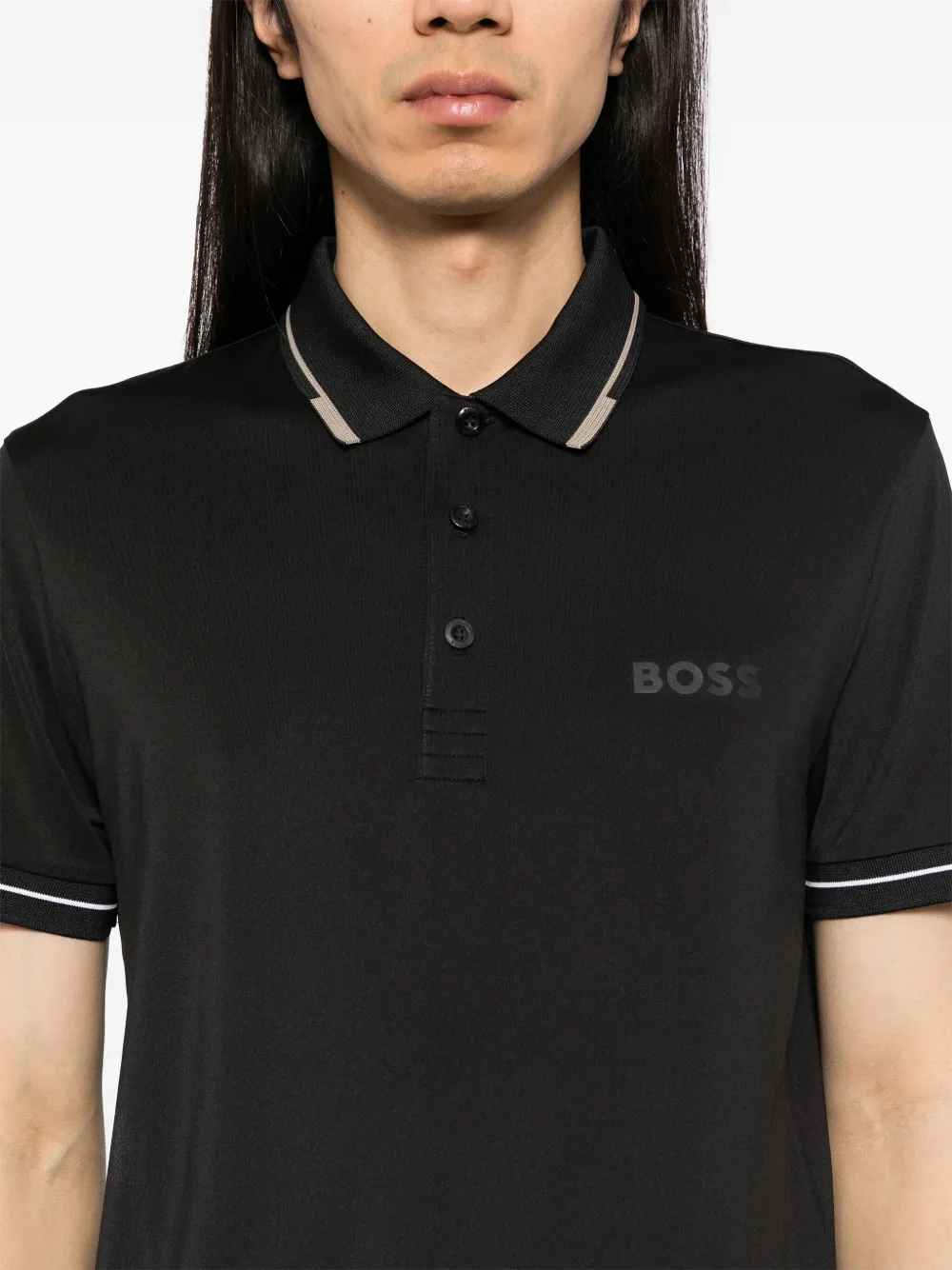 BOSS Paul Pro poloshirt Zwart