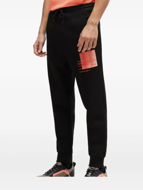 BOSS Green Hadiko cuffed sweatpants regular fit in black part of