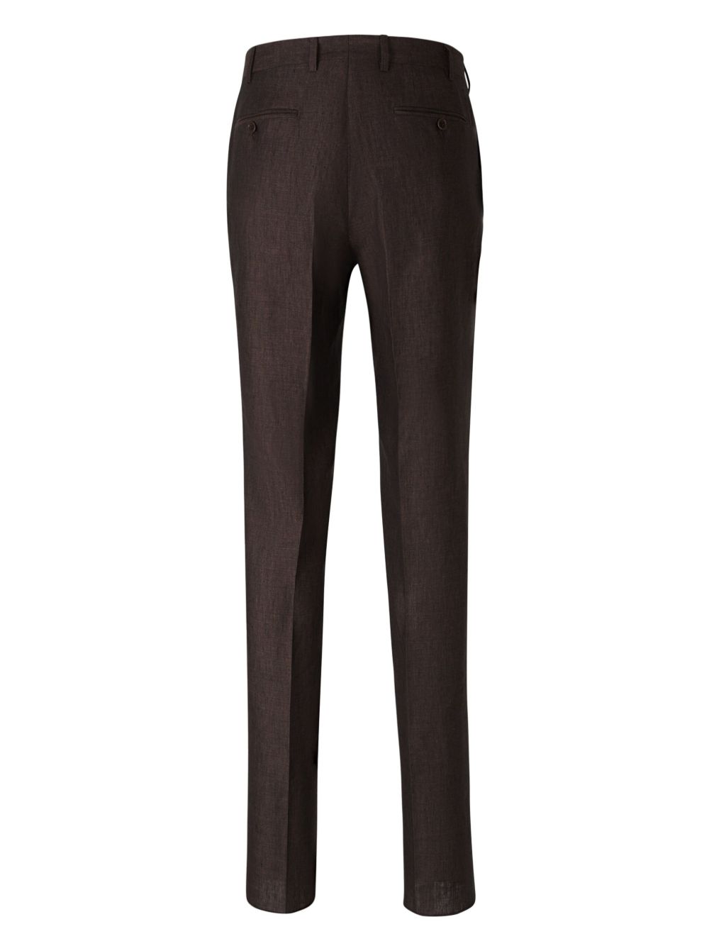 Canali straight-leg linen trousers - Bruin