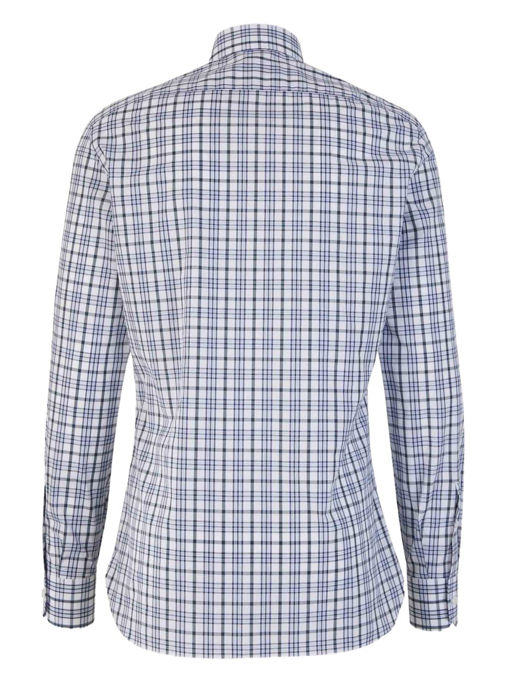 Isaia checkered cotton shirt - Blauw