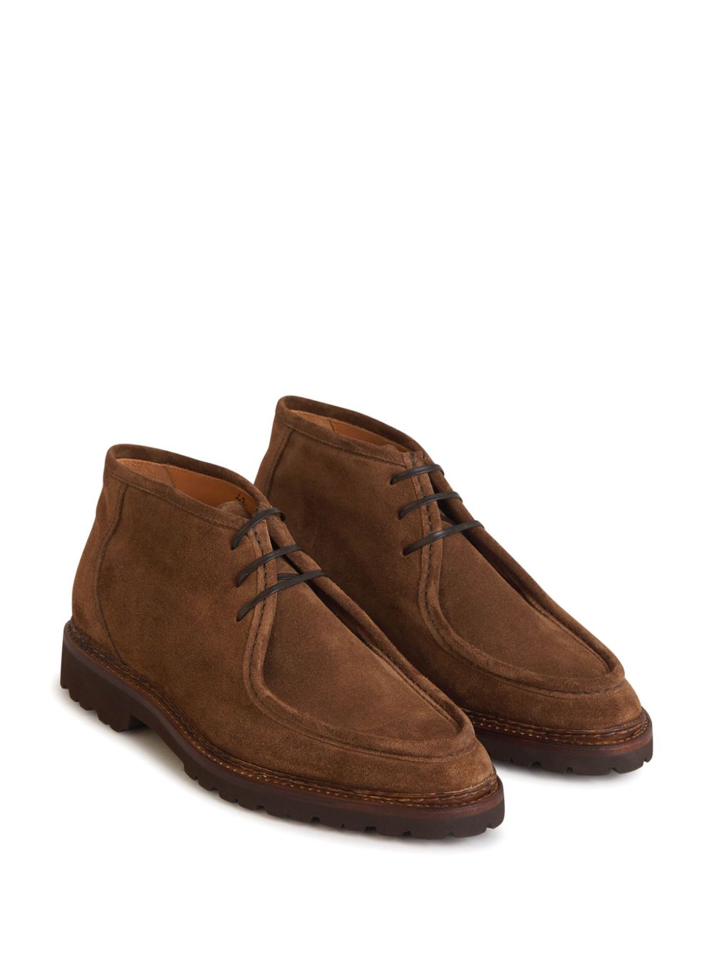 Bontoni suede lace-up ankle boots - Brown