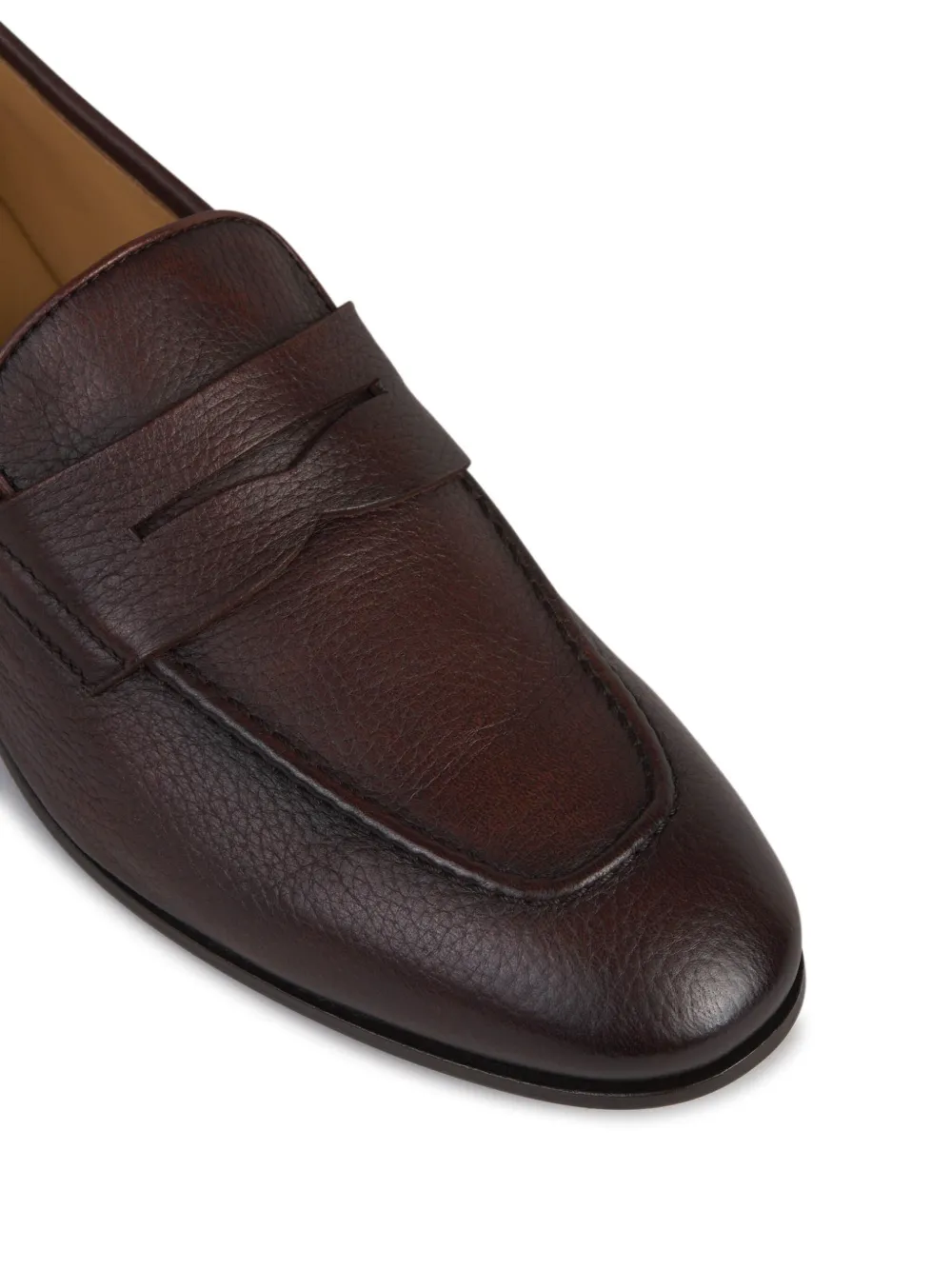 Henderson Baracco grained leather loafers Brown