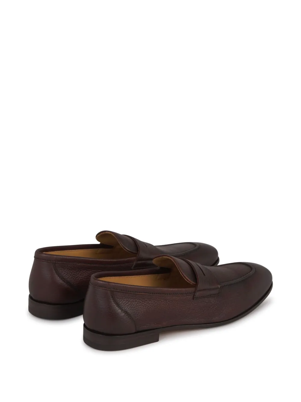 Henderson Baracco grained leather loafers Brown