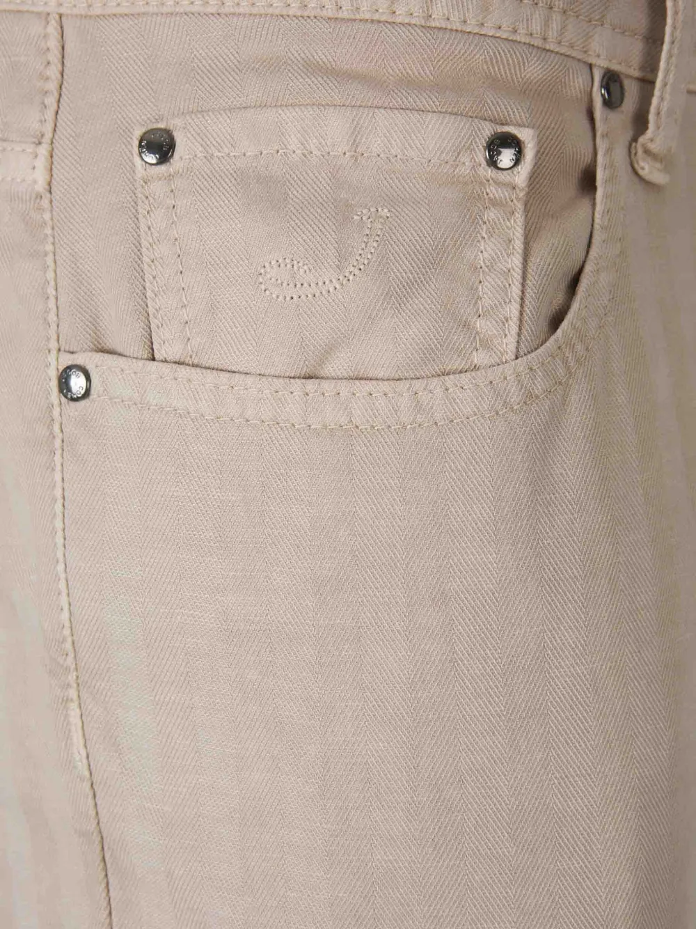 Jacob Cohën Jeans met visgraatpatroon Beige