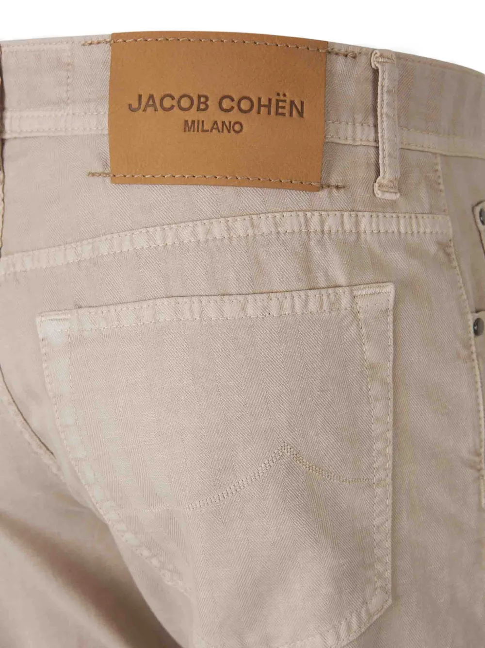 Jacob Cohën Jeans met visgraatpatroon Beige