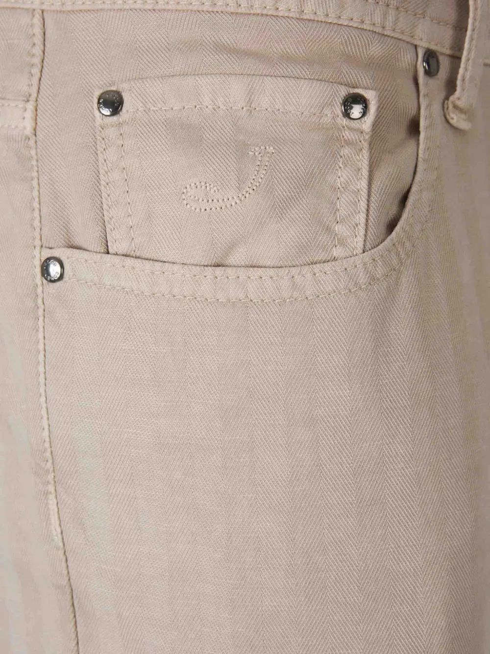 Jacob Cohën Jeans met visgraatpatroon Beige