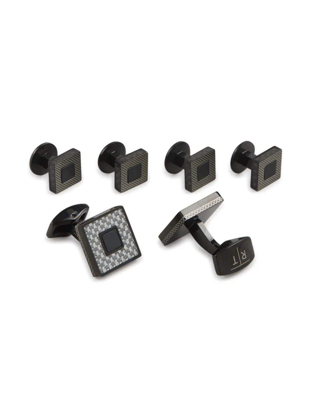 Tateossian Carbon Ceramic manchetknopen - Zwart