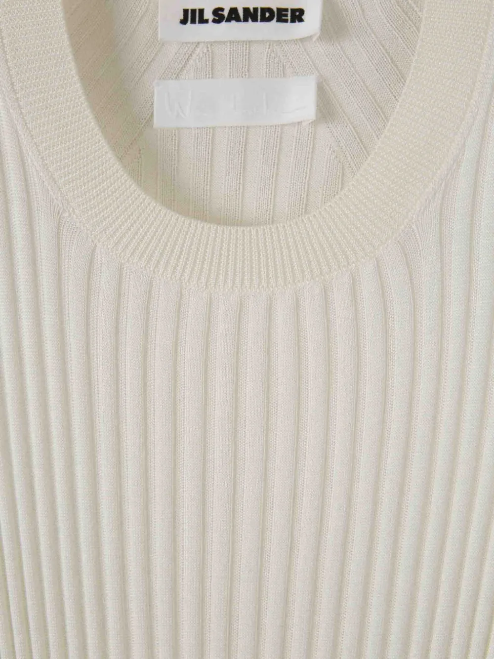 Jil Sander Geribbelde zijden tanktop Wit