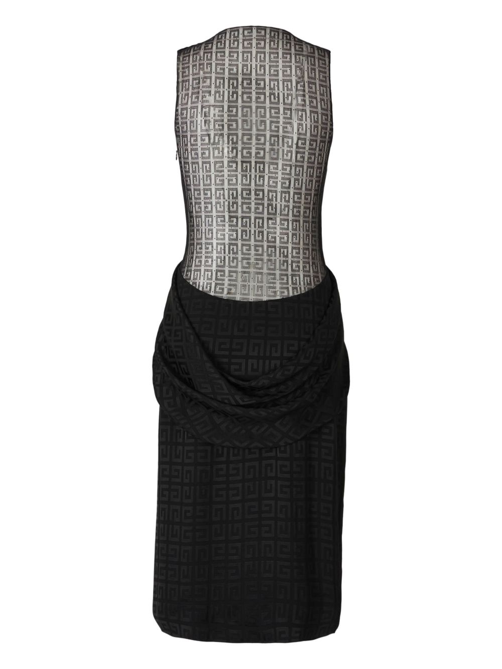 Givenchy draped jacquard dress - Zwart