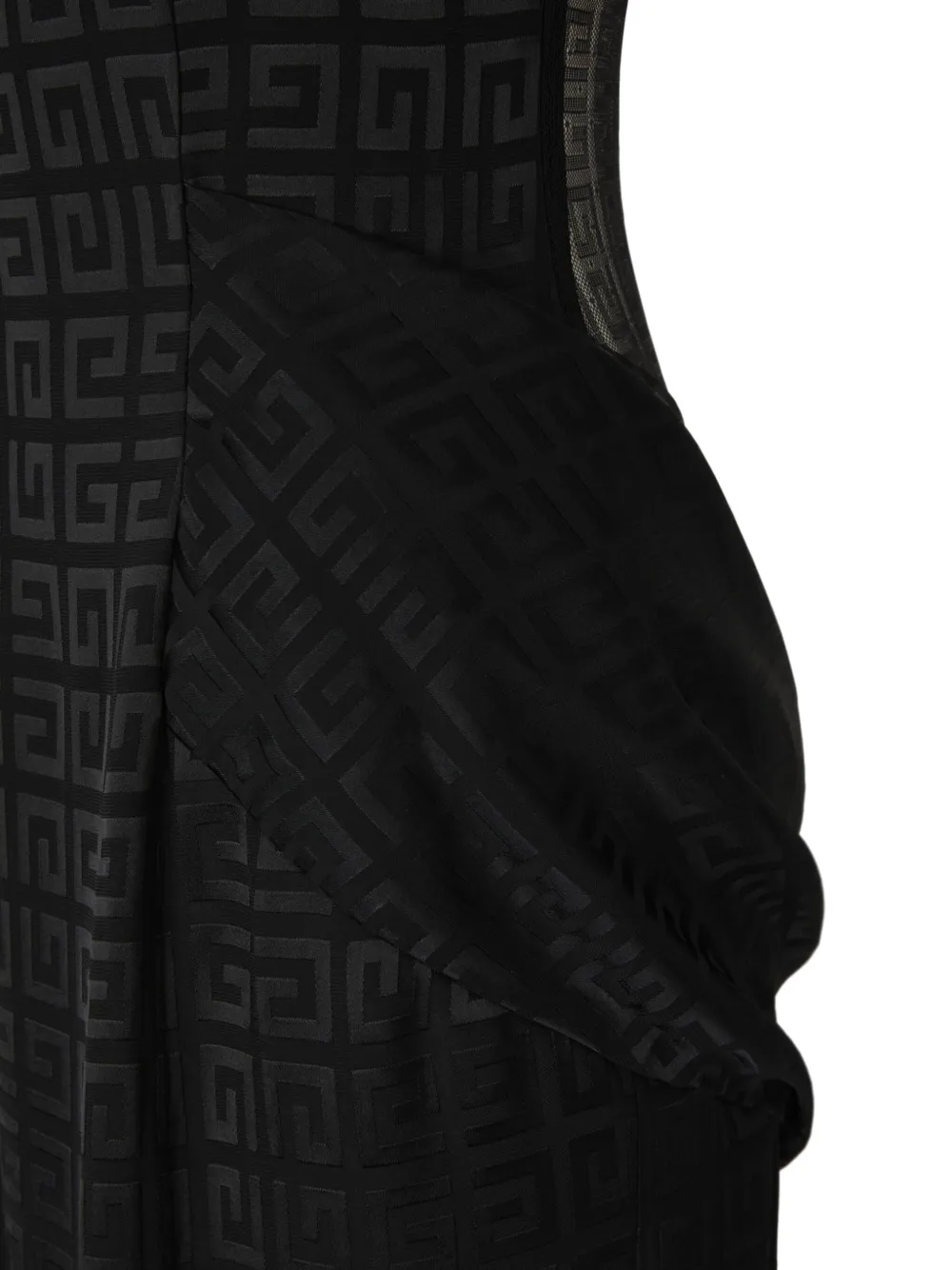 Givenchy Gedrapeerde jurk met jacquard Zwart