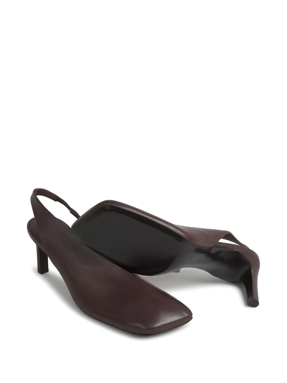 Jil Sander 70mm leather pumps Brown