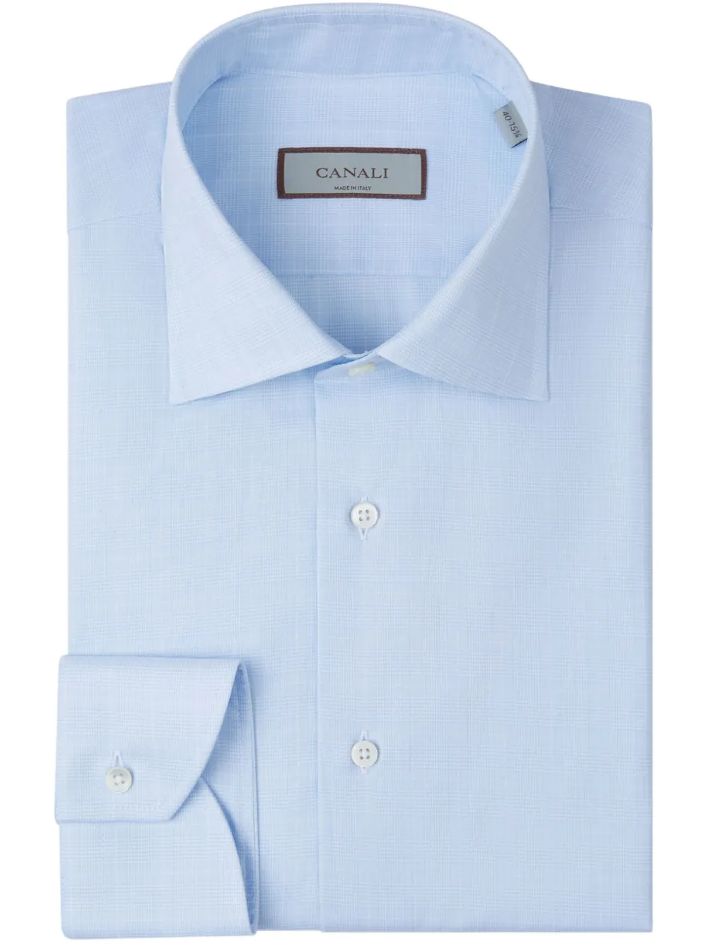 Canali Geruit overhemd Blauw
