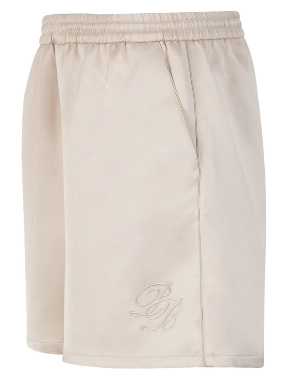 Balmain PB Signature satijnen bermuda shorts Wit
