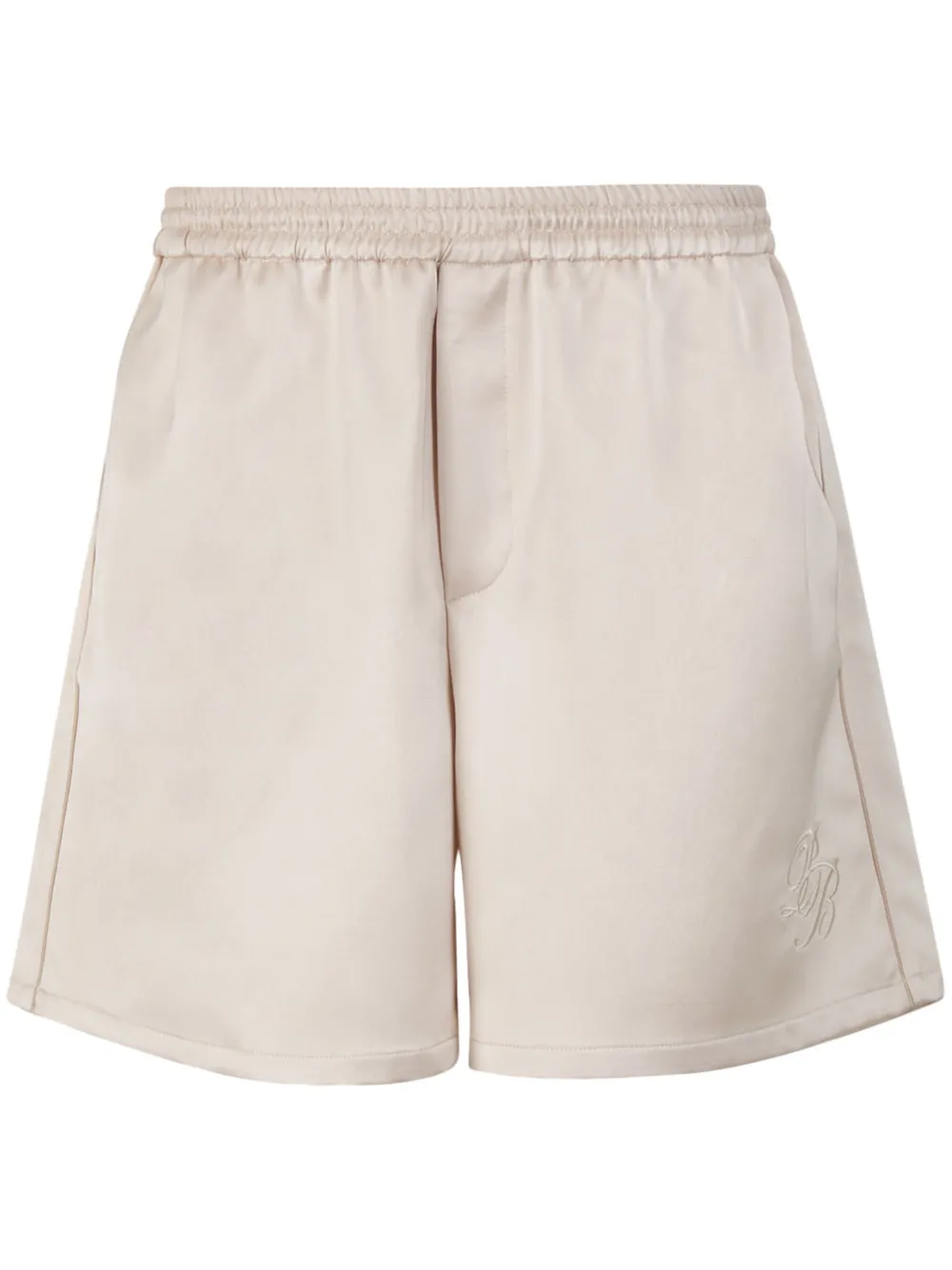 Balmain PB Signature satijnen bermuda shorts Wit