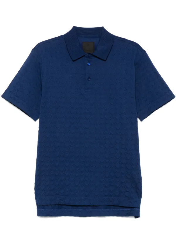 【関税＆送料込み】Givenchy \"Monogram 72\" Jacquard Polo Sty Givenchy Blue Monogram 72 Jacquard Polo Shirt – Zoo Fashions