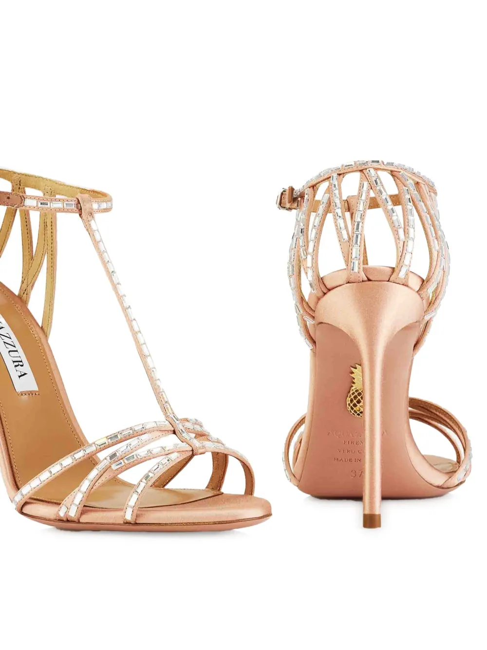 Aquazzura 105mm satin sandals - Beige