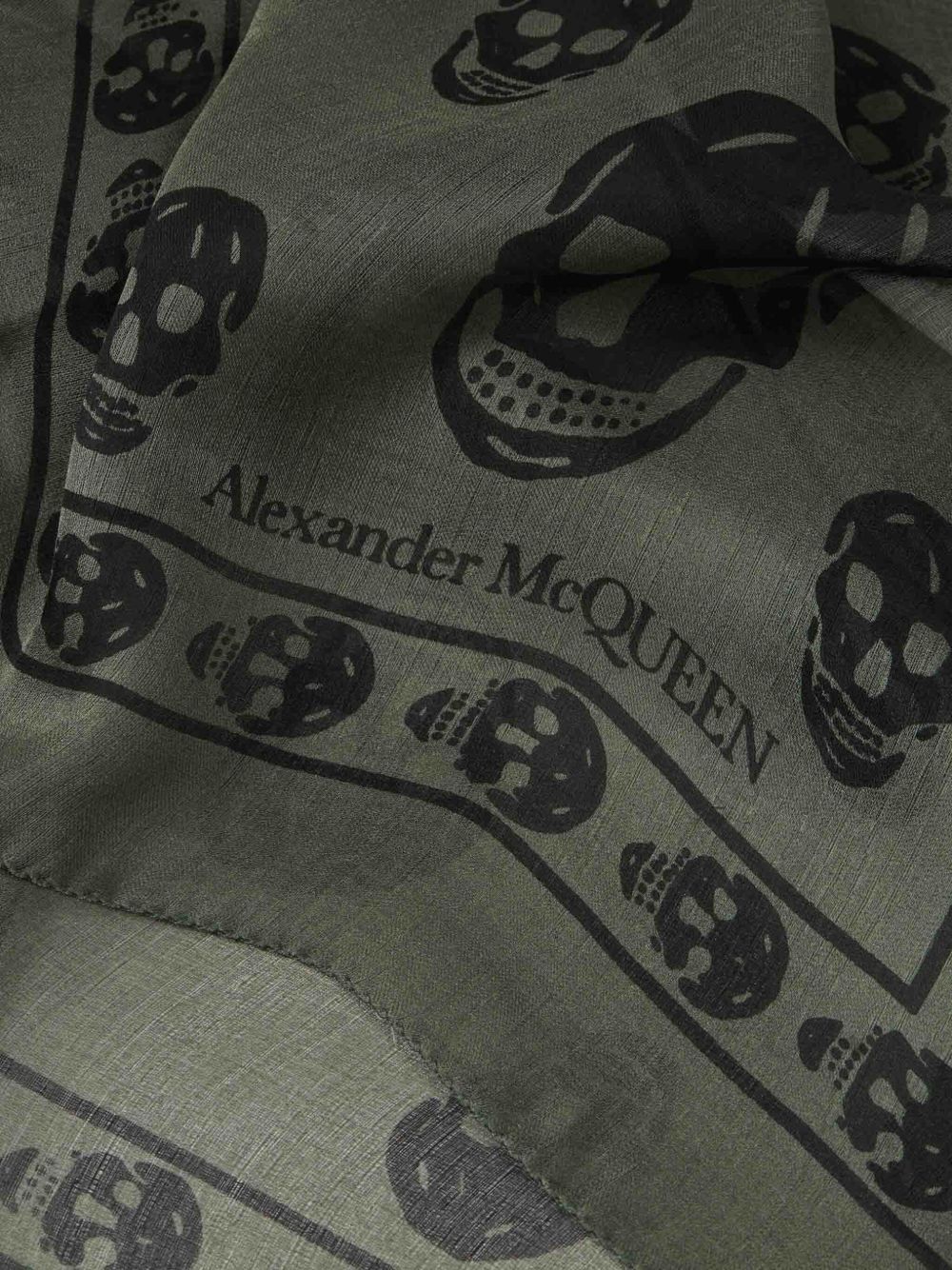 Alexander McQueen Classic Skull sjaal - Groen