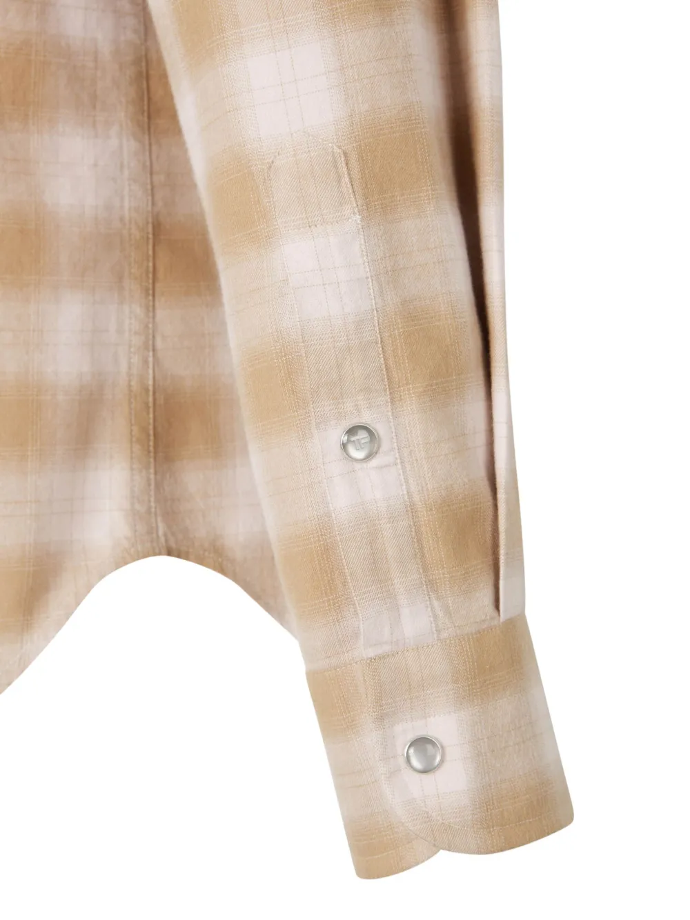 TOM FORD Geruit overhemd Beige