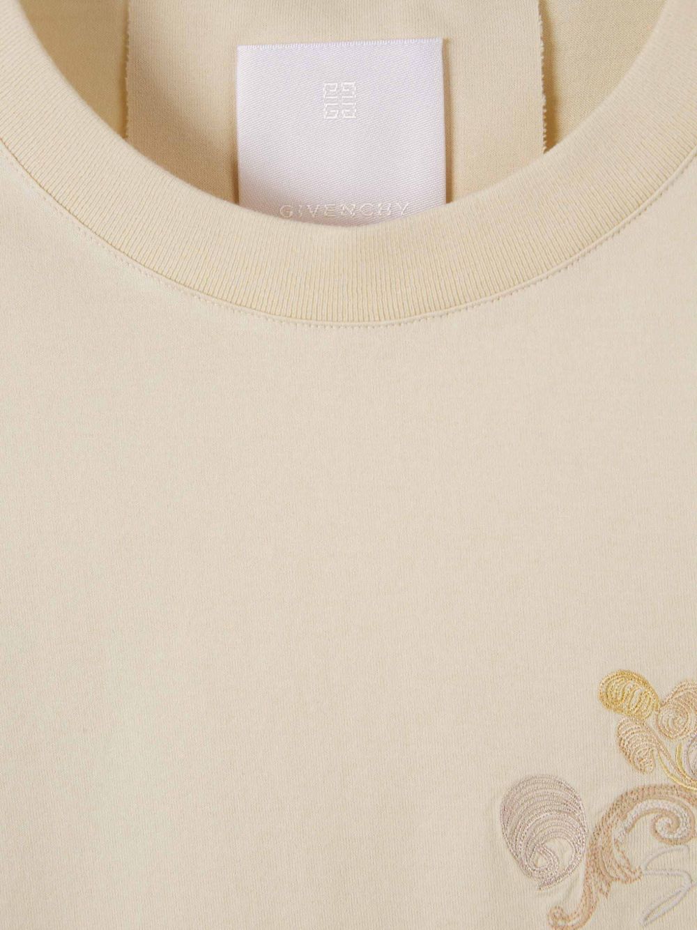 Givenchy T-shirt met geborduurd logo Beige