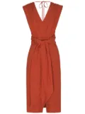 ANDRES OTALORA linen midi dress - Orange