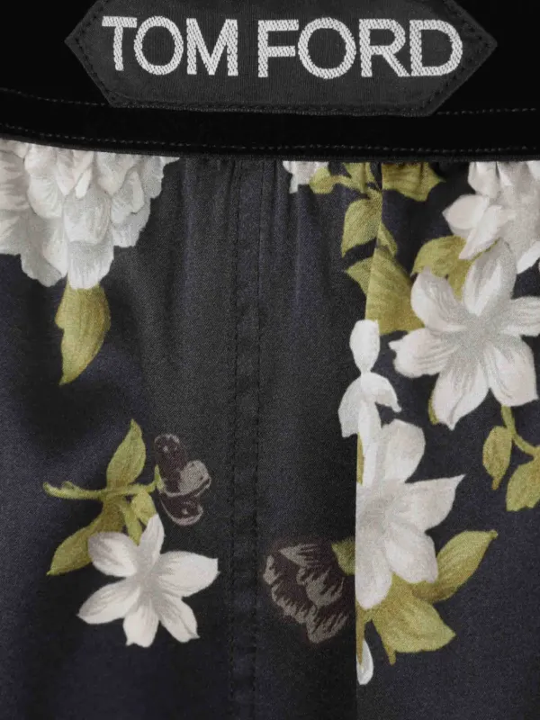 【関税＆送料込み】Tom Ford Floral-Print Pajama Trousers Cl TOM FORD floral-print Pajama Trousers | Black | FARFETCH BH