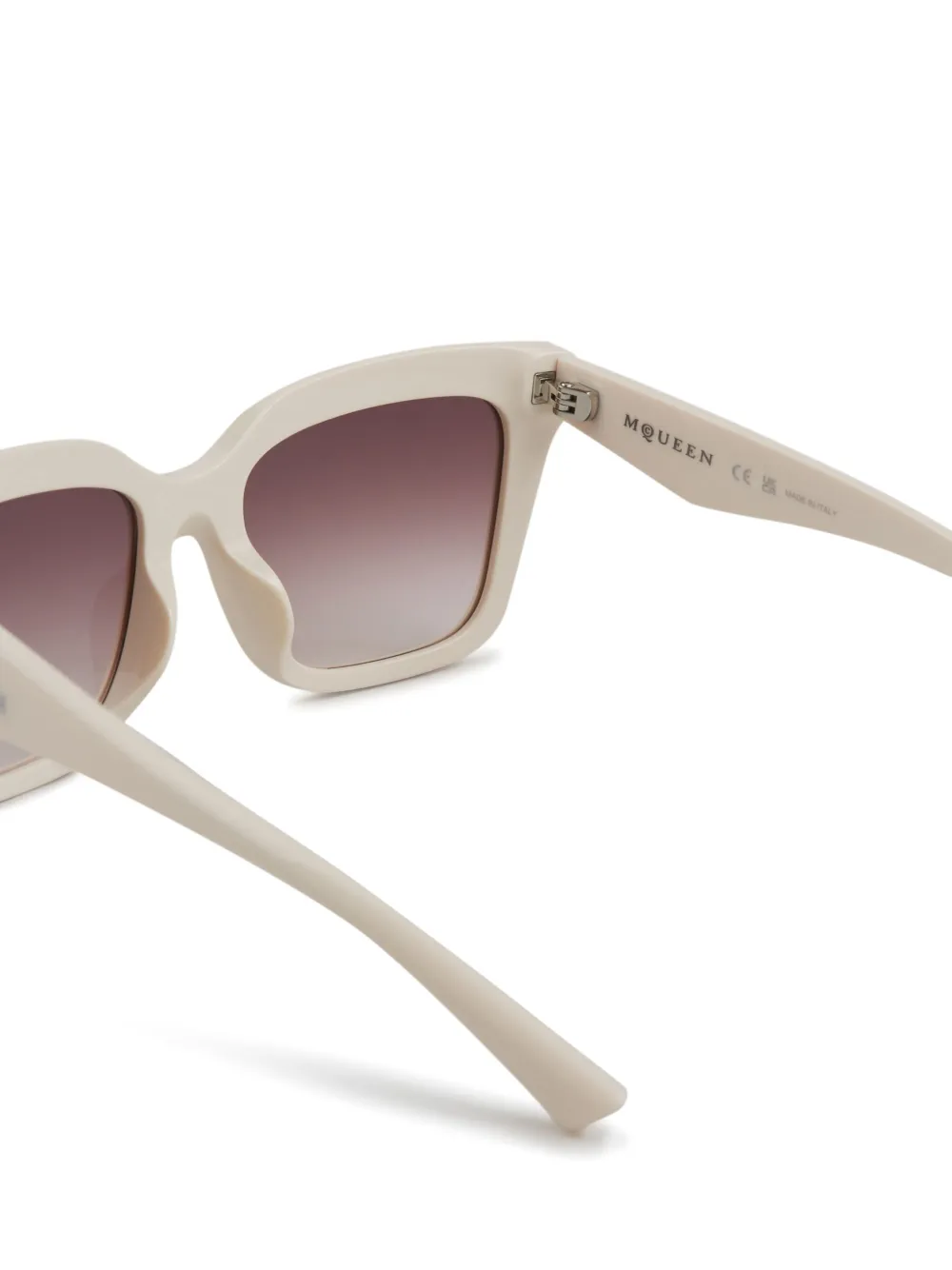 Alexander McQueen Eyewear Zonnebril met rechthoekig montuur Beige