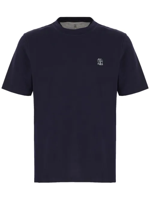 T-shirt à logo brodé - Brunello Cucinelli - Modalova