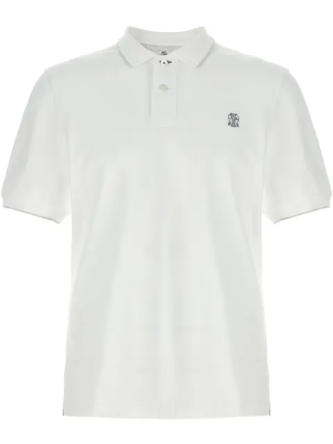 Brunello Cucinelli logo-embroidery piqué polo shirt
