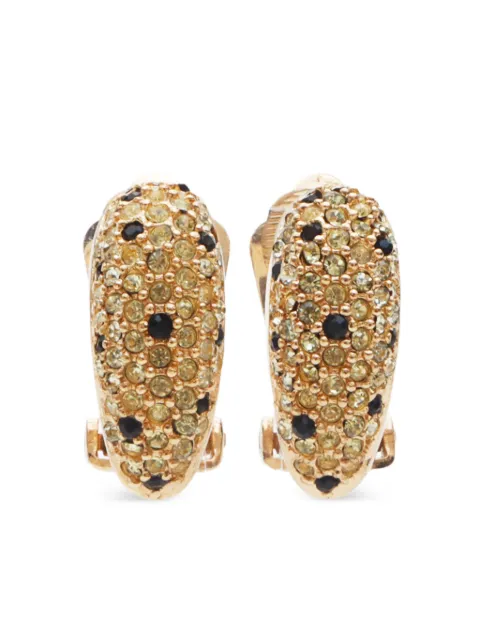 Christian Dior Pre-Owned aretes de clip con strass 1990-2000